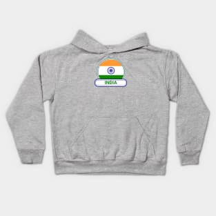 India Country Badge - India Flag Kids Hoodie